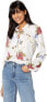 Фото #1 товара Show Me Your Mumu 169174 Womens Long Sleeve Tunic Blouse Floral White Size Small