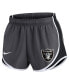 Women's Charcoal Las Vegas Raiders Logo Performance Tempo Shorts