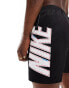 Фото #1 товара Nike Swimming Big Block 7 inch volley large logo swim shorts in black