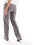 Фото #9 товара Mamalicious Maternity over the bump ribbed wide leg trousers in dark grey