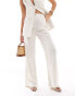 Фото #3 товара Style Cheat linen trousers in cream co-ord