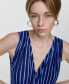 ფოტო #2 პროდუქტის Women's Bow Detail Stripe-Print Dress