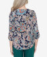 ფოტო #3 პროდუქტის Classic Scroll Three Quarter Ruched Sleeves Top