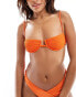 Фото #1 товара Free Society shiny underwire crinklebikini top in orange