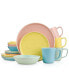 Elena Assorted 16 Pieces Dinnerware Set, Service For 4