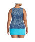 Plus Size Mastectomy Chlorine Resistant High Neck UPF 50 Modest Tankini Swimsuit Top