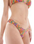 Фото #1 товара Bright Swimwear ivy tropical night high leg bikini bottom in multi