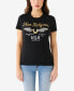 ფოტო #1 პროდუქტის Women's Short Sleeve Crystal Wing Horseshoe T-shirt