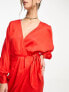 & Other Stories wrap midaxi dress in red