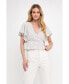 ფოტო #2 პროდუქტის Women's Dotted Wrapped Top