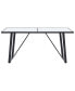 Dining Table White 55.1"x27.6"x29.5" Tempered Glass