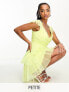 Фото #1 товара Anaya Petite cami ruffle tiered mini dress in Lime