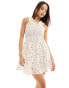 Wednesday's Girl ditsy floral shirred cami mini dress in white Разноцветный, XL - фото #1