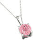 ფოტო #2 პროდუქტის Lab-Created Pink Diamond Solitaire 18" Pendant Necklace (1/3 ct. t.w.) in Sterling Silver