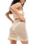 Фото #4 товара Pieces lace mini skirt beach co-ord in cream