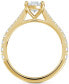 ფოტო #4 პროდუქტის Diamond Oval-Cut Solitaire Tapered Pavé Engagement Ring (1-1/10 ct. t.w.) in 14k Gold