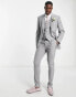 Noak premium wool-rich skinny suit jacket in ice grey