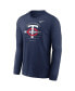 Men's Navy Minnesota Twins Over Arch Long Sleeve T-shirt