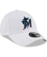 ფოტო #2 პროდუქტის Men's White Miami Marlins League II 9FORTY Adjustable Hat