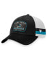 Men's Black/White San Jose Sharks Fundamental Striped Trucker Adjustable Hat