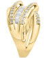 ფოტო #3 პროდუქტის EFFY® Diamond Baguette & Round Multirow Crossover Ring (5/8 ct. t.w.) in 14k Gold