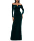 Фото #1 товара Velvet Off-The-Shoulder Gown