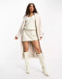 Фото #4 товара Forever New Petite formal wrap coat with tie belt in cream