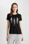 Kadın T-shirt Siyah C2110ax/bk81