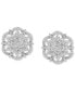 ფოტო #3 პროდუქტის Diamond Mandala Cluster Pendant Stud Earrings (1 ct. t.w.) in 10k Gold