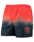 Men's Orange, Navy Chicago Bears Dip-Dye Swim Shorts