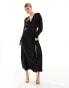 Фото #1 товара Mango tailored waistband midi dress in black