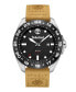 ფოტო #1 პროდუქტის Men's Quartz Carrigan Wheat Genuine Leather Strap Watch, 44mm