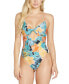 Фото #1 товара Juniors' Take It Easy Printed Cutout One-Piece Swimsuit