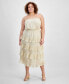 ფოტო #1 პროდუქტის Trendy Plus Size Printed Ruffle-Trim Midi Dress