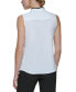 Фото #6 товара Блузка без рукавов Calvin Klein с оборками спереди, размеры для обычного и маленького роста