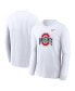 Фото #1 товара Men's White Ohio State Buckeyes Primary Logo Long Sleeve T-Shirt