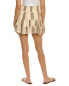 Surf Gypsy Striped Tiered Mini Skirt Women's Beige M