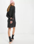 Фото #2 товара Vero Moda roll neck jumper dress in black melange