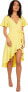 LAUNDRY BY SHELLI SEGAL 295803 V-Neck Flutter Sleeve Dress Yellow 14