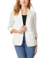 Фото #1 товара Women's Solid Notched-Collar Patch-Pocket Linen Jacket