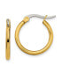 ფოტო #1 პროდუქტის Stainless Steel Polished Yellow plated Hoop Earrings