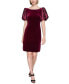 ფოტო #4 პროდუქტის Women's Velvet Taffeta Puffed-Sleeve Dress