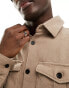 Jack & Jones two pocket overshirt in beige