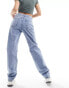 Vila high waisted wide leg jeans in light blue wash