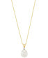 ფოტო #3 პროდუქტის Cultured Freshwater Pearl (8mm) and Diamond Accent Pendant Necklace in 14k Gold