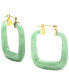 ფოტო #1 პროდუქტის Dyed Jade (32mm) Square Medium Hoop Earrings in 14k Gold-Plated Sterling Silver, 1.25"