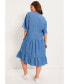 ფოტო #2 პროდუქტის Plus Size June + Vie Ruffled Denim Talluhla Dress