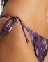 Brave Soul tie side bikini bottom in purple floral print Lila Blumenmuster, L - фото #3