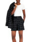 Фото #1 товара Women's Windowpane Tweed High Rise Straight Shorts