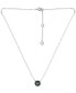 Giani Bernini black Cubic Zirconia & Enamel Cluster Pendant Necklace in Sterling Silver, 16" + 2" extender, Created for Macy's